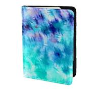 YUNWEIKEJI Teinture Cravate Bleu Sarcelle Aquarelle, Porte-Passeport Portefeuille de Voyage en Cuir PU Étui pour Passeport Couvre-Passeport 5,5 Pouces
