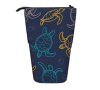 YUNWEIKEJI Texture écaille de Tortue, Trousse à Crayons télescopique, Porte-Crayon sur Pied avec Pochette à Crayons à Fermeture éclair, Sac à stylos
