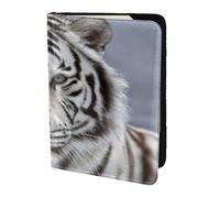 YUNWEIKEJI Tigre Blanc d'hiver, Porte-Passeport Portefeuille de Voyage en Cuir PU Étui pour Passeport Couvre-Passeport 5,5 Pouces