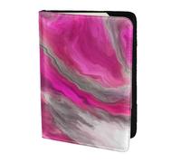 YUNWEIKEJI Tourbillon d'art Fluide de Ton Bijou Gris Noir Magenta, Porte-Passeport Portefeuille de Voyage en Cuir PU Étui pour Passeport Couvre-Passeport 5,5 Pouces