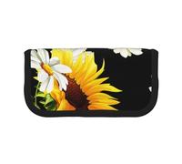 YUNWEIKEJI Tournesols Camomille Imprimé, Trousse à Crayons, Pochette à Crayons en Toile, Trousse à Crayons de Grande capacité, Trousse à cosmétiques