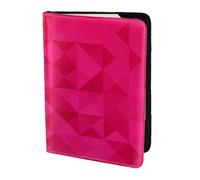 YUNWEIKEJI Triangle Géométrique Fuchsia, Porte-Passeport Portefeuille de Voyage en Cuir PU Étui pour Passeport Couvre-Passeport 5,5 Pouces