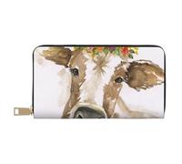 YUNWEIKEJI Vache Aquarelle Mignonne, Portefeuille de Grande capacité pour Hommes Femmes Portefeuilles Carte de crédit Portefeuille en Cuir Microfibre