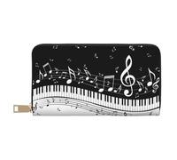 YUNWEIKEJI Vague de Notes de Musique, Portefeuille de Grande capacité pour Hommes Femmes Portefeuilles Carte de crédit Portefeuille en Cuir Microfibre