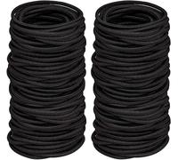 Yunxiao88 Lot de 100 élastiques à cheveux de 2 mm pour queue de cheval, sans métal, doux pour femmes, hommes, filles et enfants (noir)