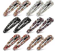 Yunxiao88 Lot de 12 pinces à cheveux en strass AB en métal - Épingles à cheveux décoratives pour mariage - Accessoires de cheveux pour femmes et filles