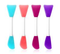 Yunxiao88 Lot de 4 applicateurs de masque facial en silicone à double extrémité pour mélanger la boue du visage, spatule, pinceau de beauté doux pour appliquer la crème, la lotion, le gel, le fond de