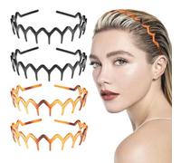 Yunxiao88 Lot de 4 peignes antidérapants en zigzag en plastique pour femmes, filles et hommes