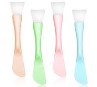 Yunxiao88 Lot de 4 pinceaux pour masque facial, applicateurs de masque, spatule de beauté, brosse de maquillage double tête en silicone souple pour le visage, boue, argile, application de crème pour