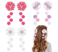 Yunxiao88 Lot de 6 pinces à cheveux en forme de nœud pour filles - Accessoires de cheveux pour les tout-petits - Ruban gros-grain avec pinces crocodiles