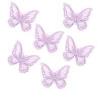 Yunxiao88 Lot de 6 pinces à cheveux en forme de papillon en dentelle brodée - Accessoires de cheveux pour femme - Décoration de fête d'Halloween et de Noël - Violet clair