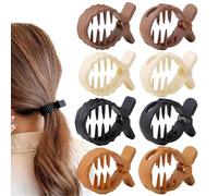 Yunxiao88 Lot de 8 grandes pinces à cheveux mates pour queue de cheval - Pinces à cheveux antidérapantes pour femme - Cheveux longs et épais