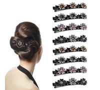 Yunxiao88 Lot de 8 pinces à cheveux tressées en cristal étincelant - Pinces à cheveux décoratives adaptées aux cheveux épais et fins, accessoires de cheveux pour filles/femmes, pour coiffer les