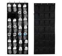 Yunyige Range Chaussures Suspendu,Rangement Chaussure Porte,28 Poches Porte Chaussures Suspendu,Over the Door Storages,Range Chaussure Gain de Place (Noir)