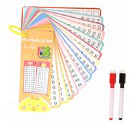 YUNYU 1 jeu éducatif avec 15 cartes de multiplication et 2 stylos, jeu éducatif 1 x 1, pour enfants à partir de 6 ans, tableau de multiplication, avec cartes réinscriptibles