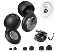YUNYU Bouchons d'oreilles pour dormir - Réutilisables - Avec cordon de transport + boîte de rangement + 3 capuchons de rechange - Pour dormir, concerts, voyages - Noir