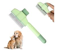 YUNYU Brosse autonettoyante pour chats et chiens avec combinaison ABS et acier | Brosse douce pour la peau de 20 cm en vert menthe