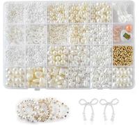 YUNYU Kit de fabrication de bracelets de perles d'argile à 24 compartiments - Kit de fabrication de bracelets avec perles d'argile séchées à l'air libre, breloques et outils pour filles et