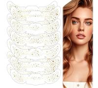 YUNYU Lot de 12 feuilles de tatouages à paillettes - Patchs dorés pour l'art corporel temporaire imperméable à l'eau lors de fêtes, festivals et maquillage glamour - Autocollants faciles à appliquer