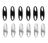 YUNYU Lot de 12 verrous de fermeture éclair antivol - Glissières de sécurité pour sacs à dos, bagages, sacs à main et portefeuilles, tirettes de fermeture éclair universelles (noir et argenté)