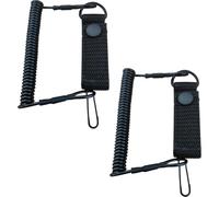 YUNYU Lot de 2 cordons de sécurité élastiques avec mousqueton - Tendeurs tactiques réutilisables pour randonnée, escalade, camping et activités de plein air (noir)