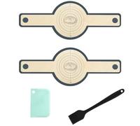 YUNYU Lot de 2 élingues à pain en silicone pour cocotte - Tapis de cuisson anti-adhésif réutilisable avec longues poignées pour pain au levain, comprend un grattoir à pâte et une brosse à pâtisserie