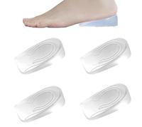 YUNYU Lot de 2 paires de coussinets de pied en gel de 1 cm pour tendon d'Achille et éperons - Semelles intérieures transparentes pour augmenter la hauteur - Coussins en silicone pour homme et femme