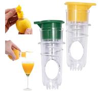 YUNYU Lot de 2 presse-agrumes manuels avec filtre et couvercle intégrés - Presse manuelle pour citrons, citrons verts, oranges - Presse-agrumes de cuisine durable avec base antidérapante et bec