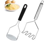 YUNYU Lot de 2 presse-purée en acier inoxydable - Outil de cuisine multifonction pour légumes, fruits et aliments pour bébé | Design robuste et poignée ergonomique