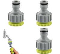 YUNYU Lot de 3 connecteurs de robinet d'arrosage, adaptateur fileté BSP de 1,27 cm et 1,9 cm, raccords de tuyau d'eau en plastique robuste avec joint anti-fuite, connecteur durable à installation