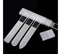 YUNYU Lot de 3 limes à ongles en verre de cristal avec étui de rangement, 3 têtes différentes pour ongles naturels et artificiels, outils de manucure et pédicure, limes à ongles durables