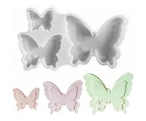 YUNYU Lot de 3 moules en silicone en forme de papillon pour loisirs créatifs | Moule en silicone en forme de papillon | Idéal pour bougies, pierres aromatiques, savon et décorations de cire