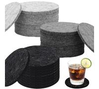 YUNYU Lot de 30 dessous de verre absorbants en feutre - Dessous de verre avec design antidérapant et résistant à la chaleur | Réutilisables, lavables pour tasses dans la cuisine, le salon, la salle à