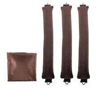 YUNYU Lot de 4 bigoudis sans chaleur pour la nuit comprenant 3 bâtons à friser marron et 1 écharpe douce pour des boucles ondulées sans chaleur pendant le sommeil