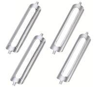 YUNYU Lot de 4 lames de rechange en acier inoxydable pour éplucheurs de cuisine - 56 mm Piranha Lot de 2 lames plates et 2 bords dentelés - Ajustement universel durable pour fruits et légumes