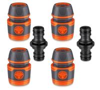 YUNYU Lot de 6 connecteurs de tuyau d'arrosage robustes en ABS/TPR (13 mm/1/2) avec 4 raccords étanches et 2 adaptateurs de robinet pour systèmes d'arrosage sécurisés