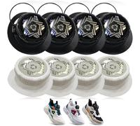 YUNYU Lot de 8 boucles de chaussures rotatives, lacets automatiques pour un dégagement rapide sans nouer, ajustement parfait pour chaussures de sport, chaussures en cuir, chaussures décontractées