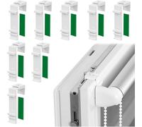 YUNYU Lot de 8 supports adhésifs sans perçage - Supports de serrage longs pour store double et stores plissés - Accessoires de rechange pour stores pliants et stores vénitiens - Vert
