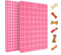YUNYU Lot de moules à friandises en silicone pour chien - 10 et 18 cavités réutilisables et anti-adhésifs en forme de patte et d'os pour chocolat, gelée, glaçons, friandises pour animaux domestiques