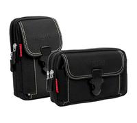 YUNYU Set de 2 Poches Ceinture Tactiques Molle - Sac Banane en Oxford Résistant avec Porte-Téléphone, Poches Noires pour Randonnée, Camping et Vélo