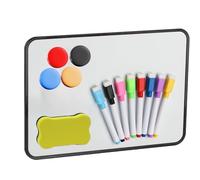 YUNYU Tableau blanc double face 30 x 21 cm - 2 en 1 - Avec 8 stylos + 4 aimants et gomme - Mini tableau magnétique pour bureau, cuisine et enfants (300 g)