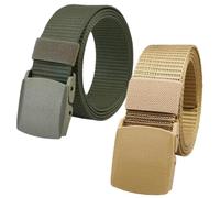 YunYunStrap Ceintures en nylon tactiques pour hommes, 2 pièces ceintures en toile pour extérieur avec boucle en plastique