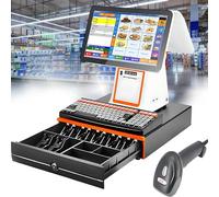 yunzhenzhen Caisse Enregistreuse 8G SSD 128 Tactile à Double écran 15,6 Pouces Caisse enregistreuse Tactile Caisses Enregistreuse Tactile avec Caisse Et Clavier Adaptée Aux Supermarchés