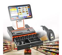 yunzhenzhen Caisse Enregistreuse 8G SSD 128 Tactile à Double écran 15,6 Pouces Caisse enregistreuse Tactile Caisses Enregistreuse Tactile avec Caisse Et Clavier Adaptée Aux Supermarchés