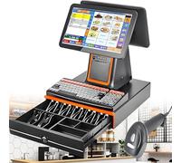 yunzhenzhen Caisse Enregistreuse 8G SSD 128 Tactile à Double écran 15,6 Pouces Caisse enregistreuse Tactile Caisses Enregistreuse Tactile avec Caisse Et Clavier Adaptée Aux Supermarchés