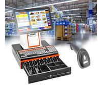 yunzhenzhen Caisse Enregistreuse Intelligente à écran Double Caisse enregistreuse Tout-en-Un Système De Caisses Enregistreuse Pos pour Vente Au Détail, Restaurant écran Tactile 15,6 Pouces