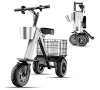 yunzhenzhen Tricycle Adulte Electrique, Moteur 450 W, Batterie 36 V Amovible, Marche arrière et Interrupteur à clé, pneus pneumatiques 10 Pouces,3 Vitesses idéal pour Les trajets Quotidiens et Les v