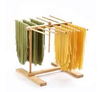 YUNZHISHIYE Séchoir À Pâtes, Sechoir A Pates Fraiches,Séchoir À Pâtes en Bois avec Tige De Transfert Et 12 Tiges, Support À Pâtes Pliable Et Réutilisable pour Sécher Les Pâtes, Linguine,Pates,Pate