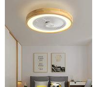 YUNZI Bois Ventilateur De Plafond avec Telecommande 3 Vitesses Dimmable LED Plafonnier Ventilateur 72W avec Minuterie Moderne Chambre Silencieux Ventilateur De Plafond