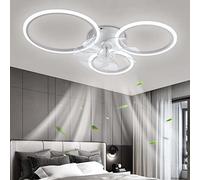 YUNZI Moderne Ventilateur de Plafond avec éclairage avec télécommande, LED 72W Dimmable Plafonnier du Ventilateur Lampe pour Salon Chambre à Coucher Cuisine, 6 Vitesses, Blanc 78cm